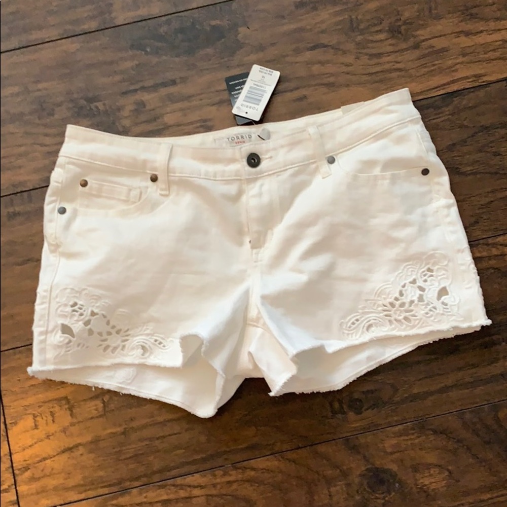 torrid white denim shorts
